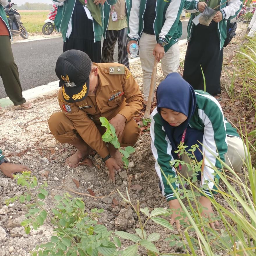 KKN 41 Unugiri bersama Pemdes Sumuragung, Menanam Bibit Pohon untuk Upayakan Lingkungan Lebih Hijau